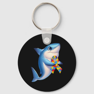 Autism Awareness Cute Shark Yellow Red Blue Animal Schlüsselanhänger