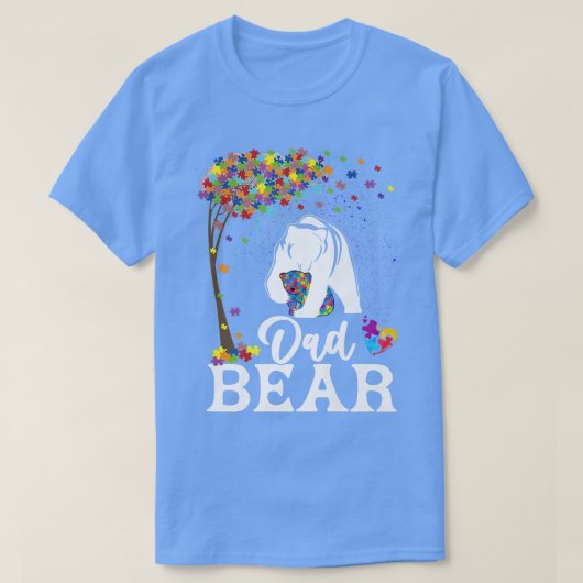 Autism Awareness Dad Bear Support Autistic Premium T-Shirt (Design vorne)