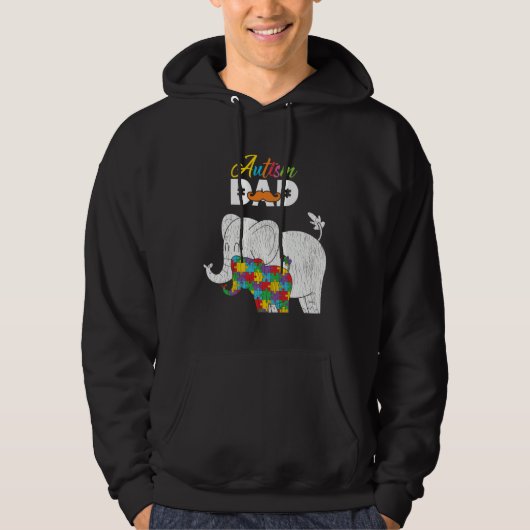 Autism Awareness Dad Proud Autistic Son Daughter E Hoodie (Vorderseite)