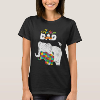 Autism Awareness Dad Proud Autistic Son Daughter E T-Shirt