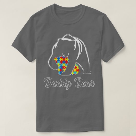 Autism Awareness Daddy Bear Puzzle Support Autisti T-Shirt (Design vorne)