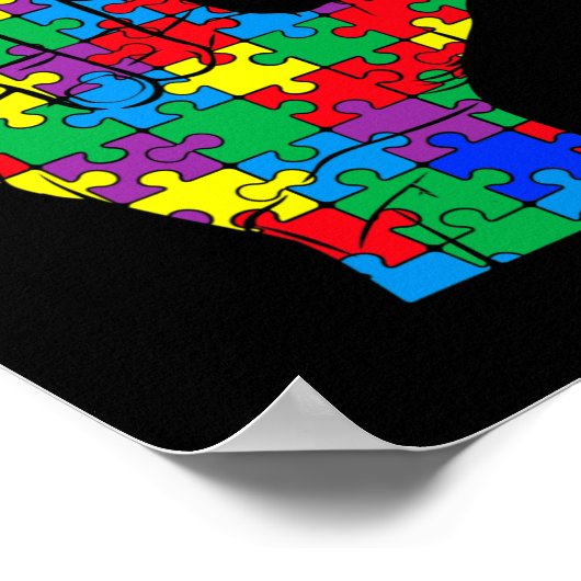 Autism Awareness Day Autistic Child Asl Love Sign  Poster (Ecke)