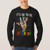 Autism Awareness Day Giraffe It's Ok To Be Differe T-Shirt (Vorderseite)