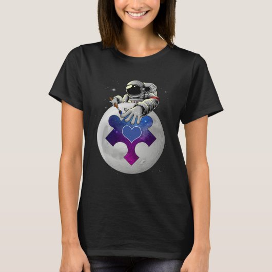 Autism Awareness Day Outer Space Astronaut Puzzle  T-Shirt (Vorderseite)