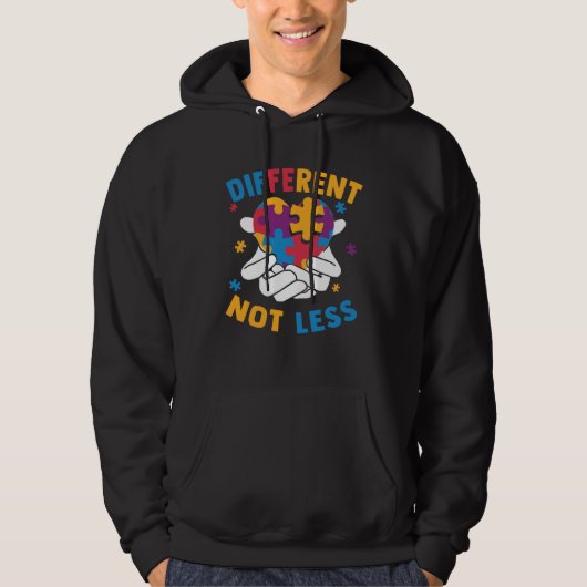 Autism Awareness Different Not Less For Autistic Hoodie (Vorderseite)
