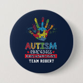 Autism Awareness Educate Advocate Custom Button (Vorderseite)