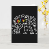 Autism Awareness Elephant Shirt Words Animal Lover Karte (Gelbe Blume)