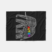 Autism Awareness Elephant Tygraphy T Shirt Fleecedecke (Vorderseite (Horizontal))