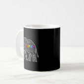 Autism Awareness Elephant Tygraphy T Shirt Kaffeetasse (Vorderseite Links)