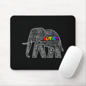 Autism Awareness Elephant Tygraphy T Shirt  Mousepad (Mit Mouse)