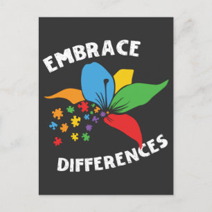 Autism Awareness Embrace Differences Puzzle Postkarte