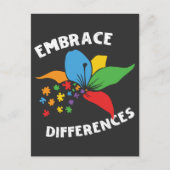 Autism Awareness Embrace Differences Puzzle Postkarte (Vorderseite)