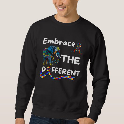 Autism Awareness Embrace Different Elephant Unmask Sweatshirt (Vorderseite)