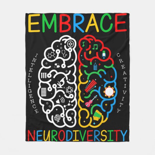 Autism Awareness  Embrace Neurodiversity ADHD Auti Fleecedecke (Vorderseite)