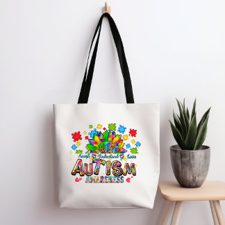Autism Awareness Flower Tote Bag Tasche