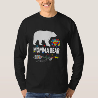 Autism Awareness Gift Momma Bear Support Autistic T-Shirt