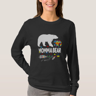 Autism Awareness Gift Momma Bear Support Autistic T-Shirt