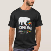 Autism Awareness Gift Momma Bear Support Autistic  T-Shirt (Vorderseite)