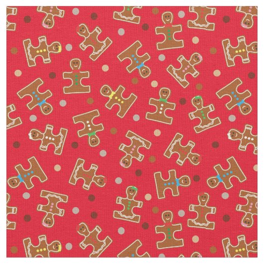 Autism Awareness Ginger Puzzle Men Holiday Stoff (Nahaufnahme)