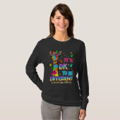 Autism Awareness Giraffe Flower Its Ok To Be Diffe T-Shirt (Vorne ganz)