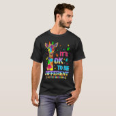 Autism Awareness Giraffe Flower Its Ok To Be Diffe T-Shirt (Vorne ganz)