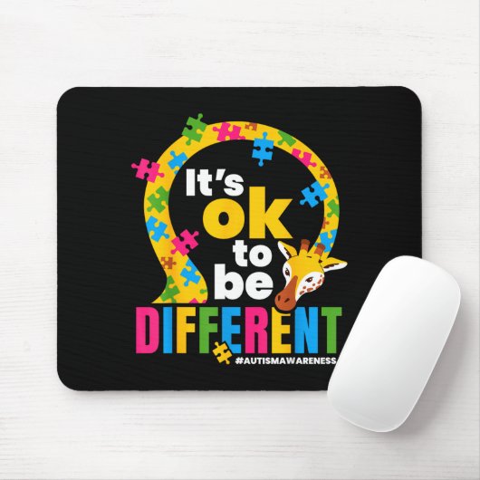 Autism Awareness Giraffe It’s Ok To Be Different G Mousepad (Mit Mouse)