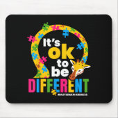 Autism Awareness Giraffe It’s Ok To Be Different G Mousepad (Vorne)