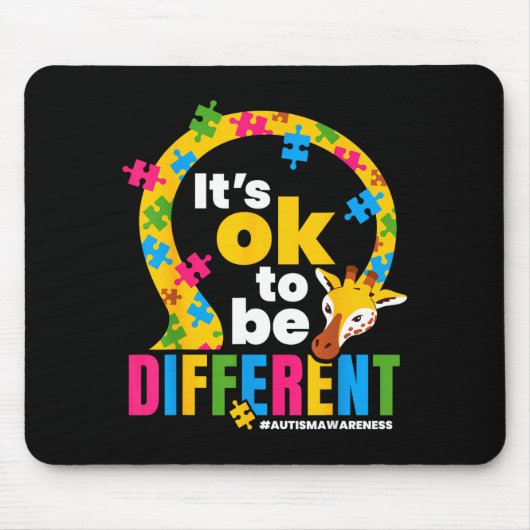 Autism Awareness Giraffe It’s Ok To Be Different G Mousepad (Vorne)