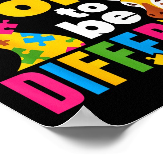 Autism Awareness Giraffe It’s Ok To Be Different G Poster (Ecke)