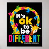 Autism Awareness Giraffe It’s Ok To Be Different G Poster (Vorne)
