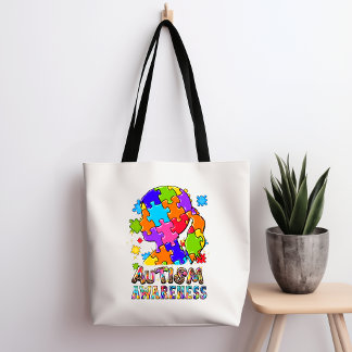 Autism Awareness Girl Puzzle Tote Bag Tasche