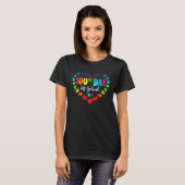 Autism Awareness Heart 100th Day of School Teache T-Shirt (Vorne ganz)