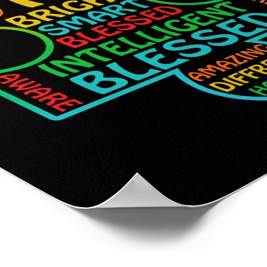 Autism Awareness Heart Poster (Ecke)