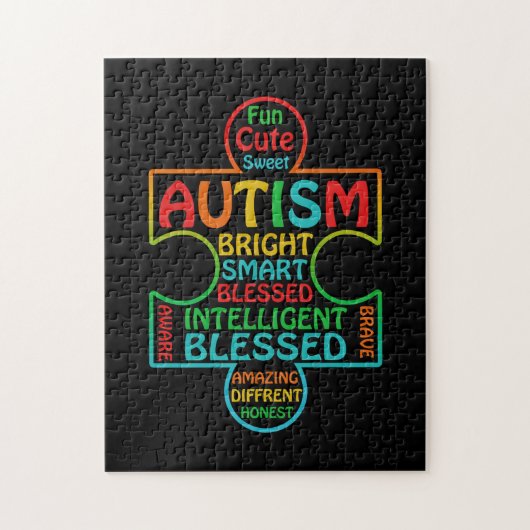 Autism Awareness Heart Puzzle (Vertikal)