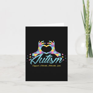 Autism Awareness Heart Puzzle Autistic Ribbon Spec Karte