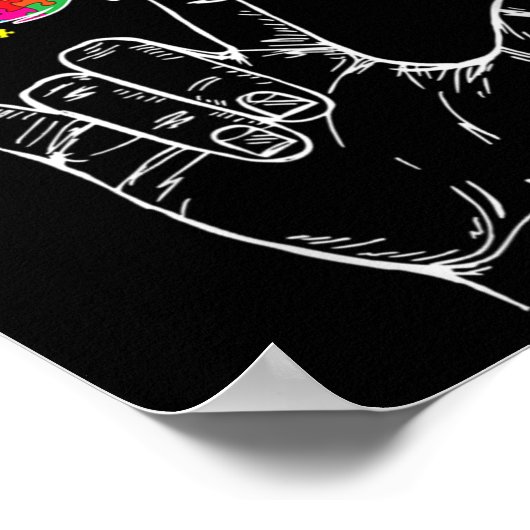 Autism Awareness I Love You Asl Hand Sign Language Poster (Ecke)