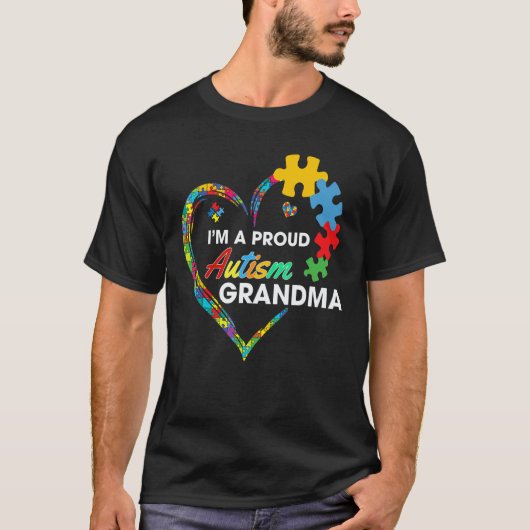 Autism Awareness I m A Proud Grandma Love Puzzle T-Shirt (Vorderseite)