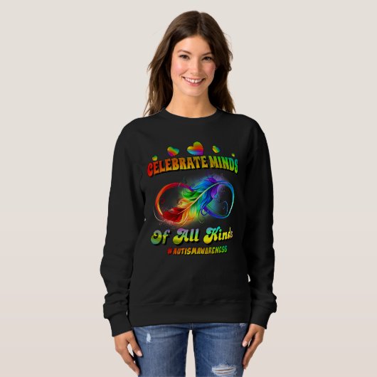 Autism Awareness Infinity Symbol Celebrate Minds Sweatshirt (Vorne ganz)