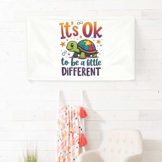 Autism Awareness It's Ok To Be A Little Different Banner (Insitu)