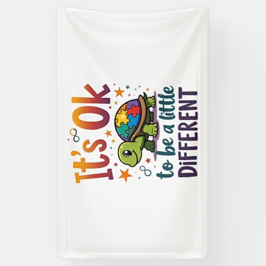 Autism Awareness It's Ok To Be A Little Different Banner (Vertikal)