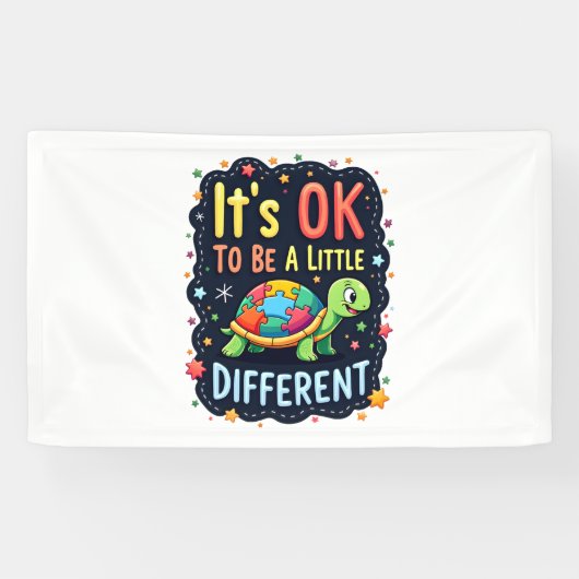 Autism Awareness It's Ok To Be A Little Different  Banner (Horizontal)
