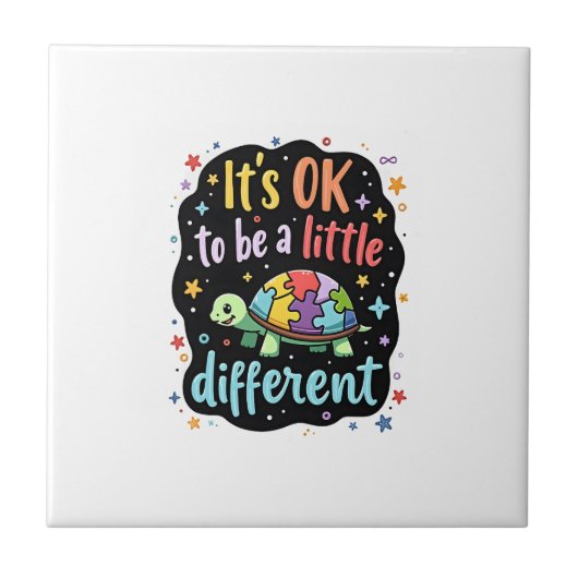 Autism Awareness It's Ok To Be A Little Different Fliese (Vorderseite)