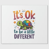 Autism Awareness It's Ok To Be A Little Different  Geschenkpapier (Flach)