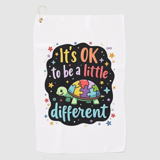 Autism Awareness It's Ok To Be A Little Different  Golfhandtuch (Vorderseite)