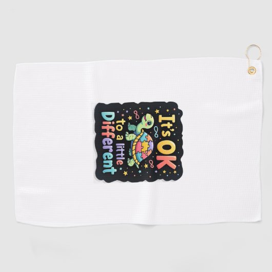 Autism Awareness It's Ok To Be A Little Different Golfhandtuch (Horizontal)