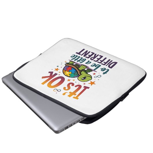 Autism Awareness It's Ok To Be A Little Different Laptopschutzhülle (Vorne Knopf)