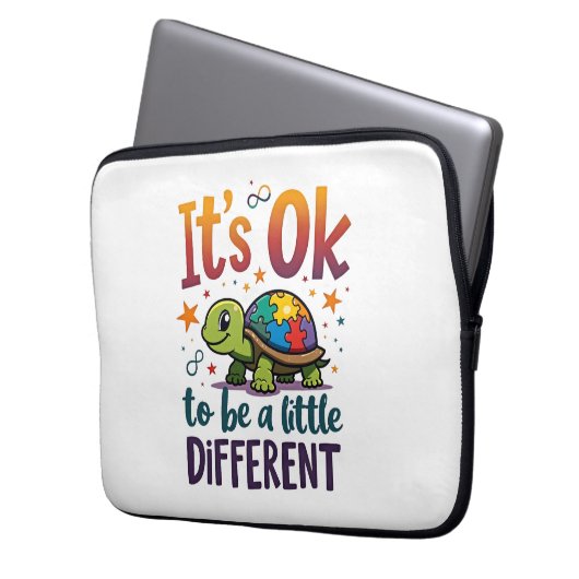Autism Awareness It's Ok To Be A Little Different Laptopschutzhülle (Vorderseite Links)