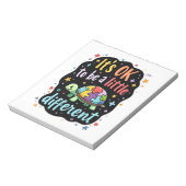 Autism Awareness It's Ok To Be A Little Different Notizblock (Rotiert)