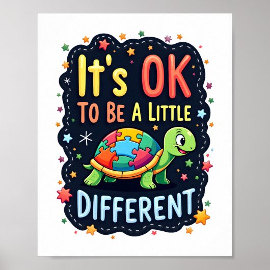Autism Awareness It's Ok To Be A Little Different Poster (Vorne)