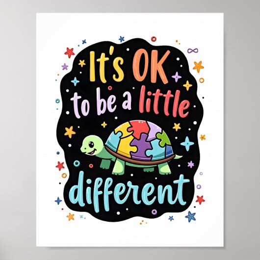 Autism Awareness It's Ok To Be A Little Different Poster (Vorne)
